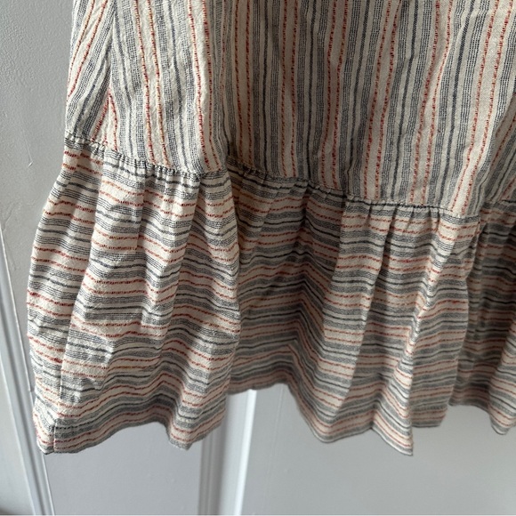 Damsel + The Odells Striped V-Neck Trapeze Flounce Dress Women’s Sz Small Spring - Picture 14 of 16